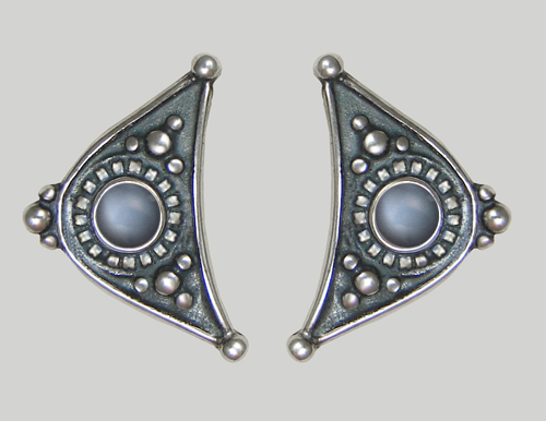 Sterling Silver Little Grey Moonstone Post Stud Earrings Sterling Silver Little Grey Moonstone Post Stud Earrings